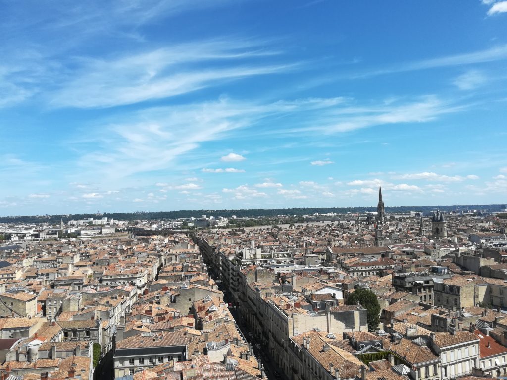 You get a great view of Bordeaux from the top of the Pey Berland tower.