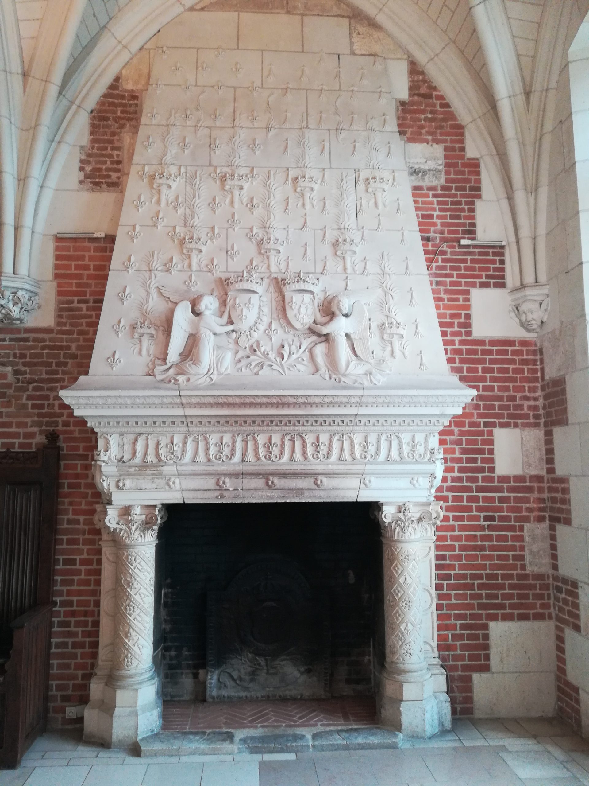 Renaissance fireplace at the Chateau of Amboise